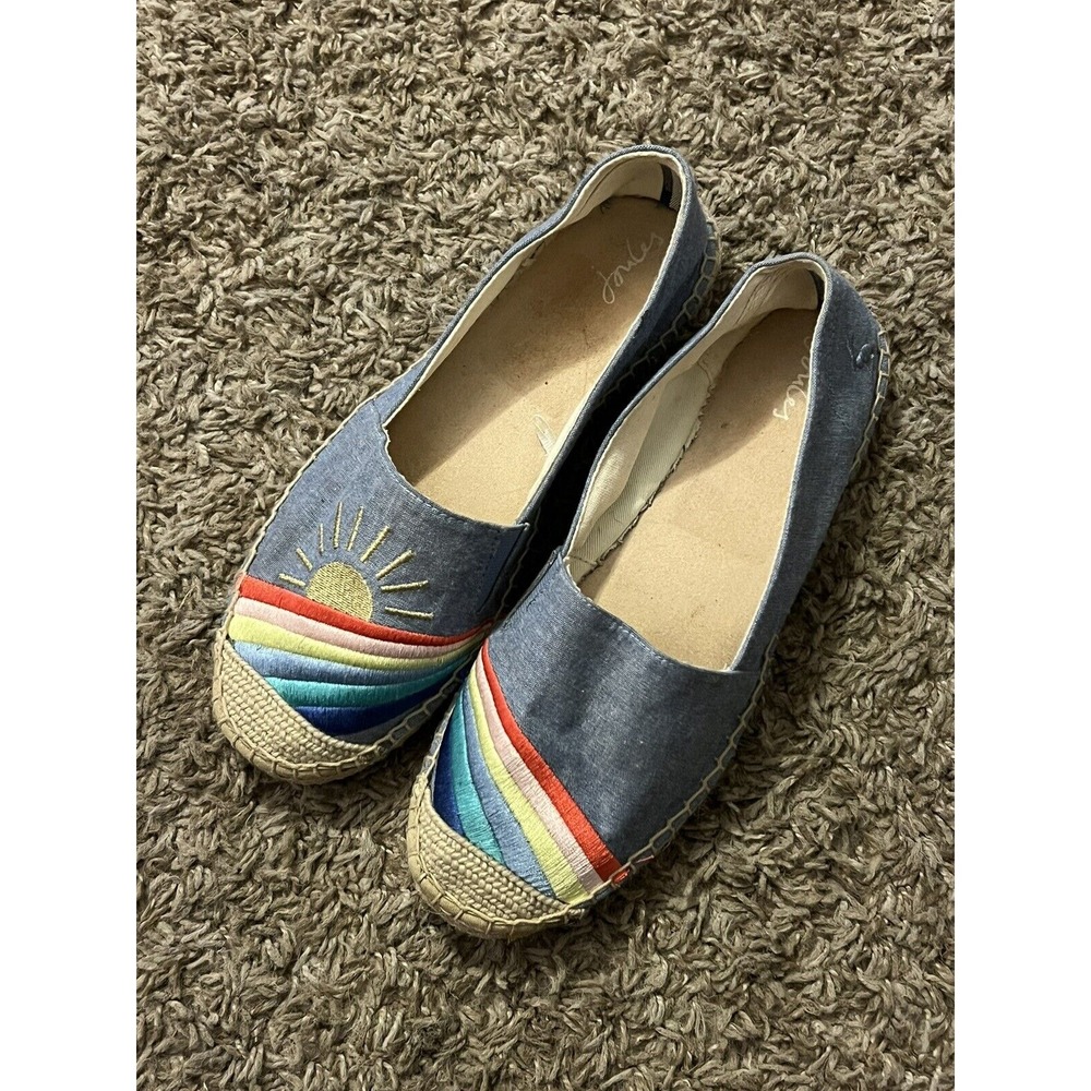 Joules Women's‎ Shelbury Espadrille Rainbow & Sun Shoes Sz 9-9.5 (10" Long) VGC!